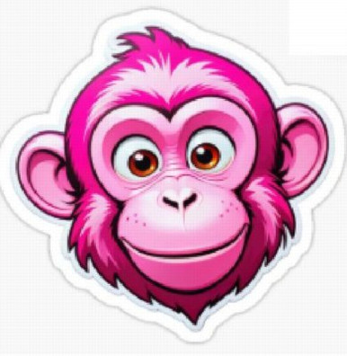monkey head PINK sticker 2