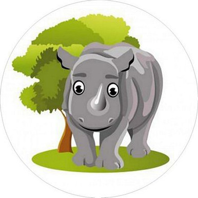Rhino Wild Animal CIRCLE STICKER
