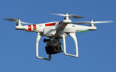DJI drone in flight sticker