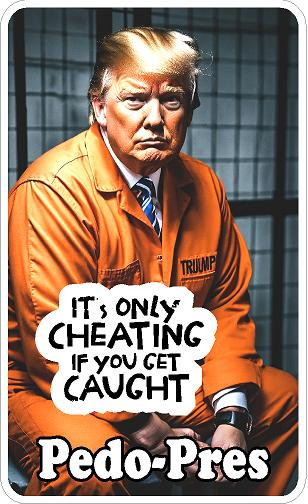 pedo-pres TRUMP caught cheating sticker 3