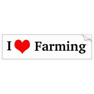 i love farming bumper sticker