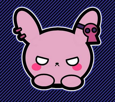 cool sticker for girls punk bunny