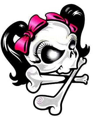 Pink Ribbon Skull Decal Sticker
