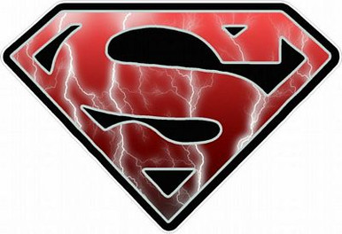 Superman FLAME Red and Black Decal