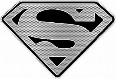 Superman Shield CARBON FIBER Silver