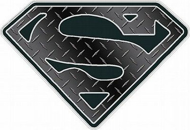 Superman Shield DIAMOND PLATE Black
