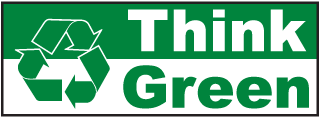 think green recycle bumper sticker