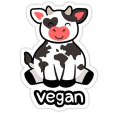 VEGAN HAPPY COW STICKER