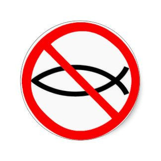 1 anti religion no fish sticker