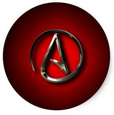 1 atheist symbol round sticker