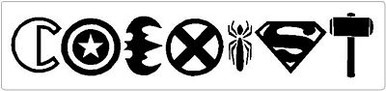 Coexist Superhero Bumper Sticker