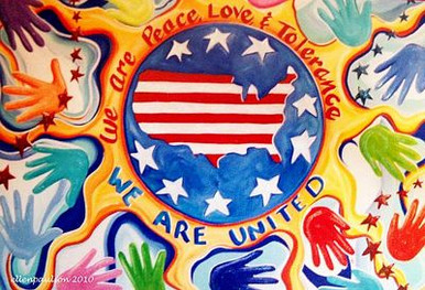 Peace Love and Tolerance Sticker