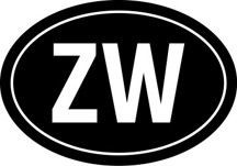 Zimbabwe Oval Euro Sticker