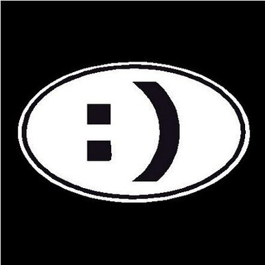 Keystroke Face Oval Decal Happy