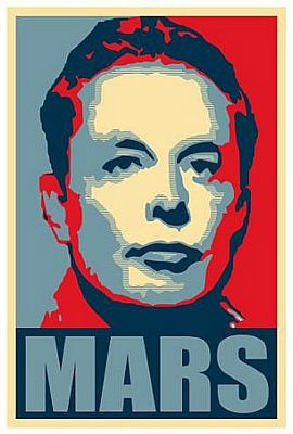 Elon Musk MARS Sticker 2