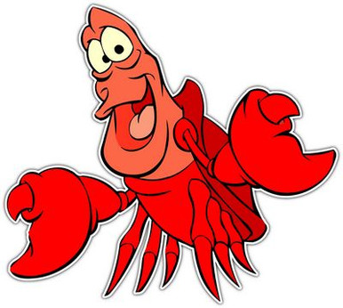 ARIEL Sebastian Crab Little Mermaid Cartoon Car Bumper Vinyl Sticker
