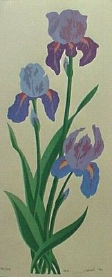 7x17 Iris Flower 1 Silk Screen Print