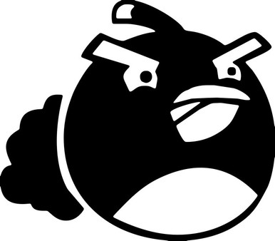 Angry Birds Black Diecut Vinyl Decal