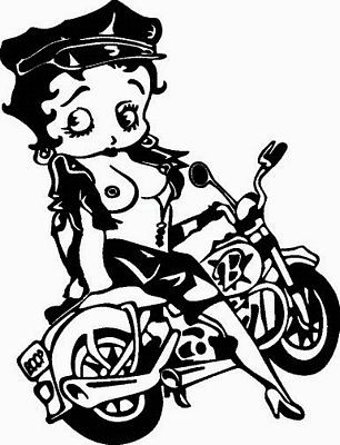 Betty Boop Biker Boob Decal 2340