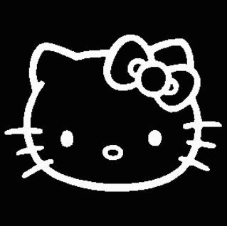 HK Head with Bow Diecut Window Decal