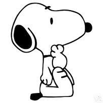 Snoopy Thinking Diecut Vinyl Decal
