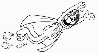 super grover DIECUIT outline decal