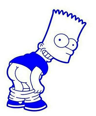 Bart Simpson moonin die cut decal