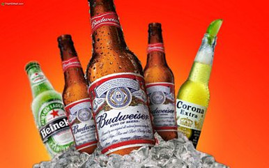 Beers Alcohol Budweiser on ice BOOZE STICKER