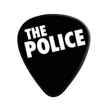 the police band guitar pick decal