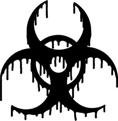 biohazard dripping zombie Die Cut Decal