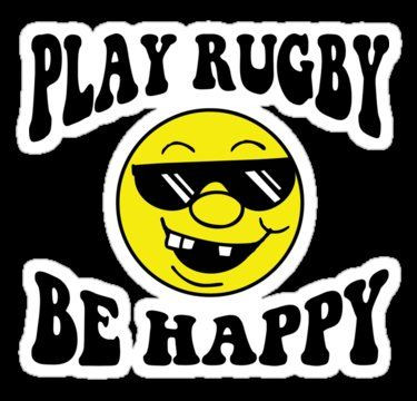 play rugby be happy sticker