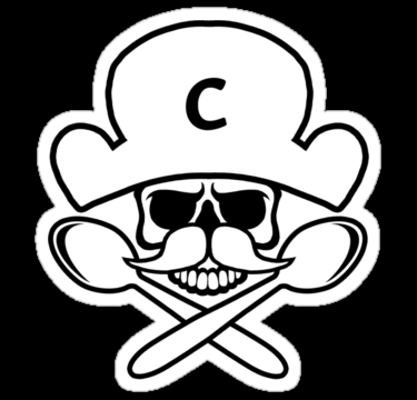 captain crunch skull B&W sticker