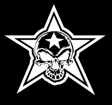 star with badass skull sticker