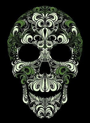 the traditional pattern skull sticker