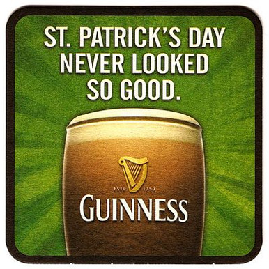Guinness St Patricks Day Coaster Decal
