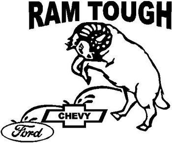 dodge peeon chevy and ford die cut decal