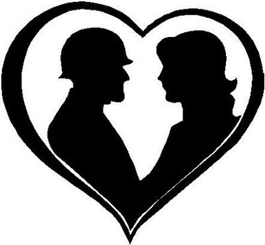 military love heart diecut decal