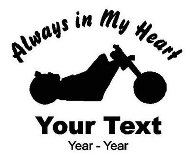 Motorcycle Always in My Heart Decals