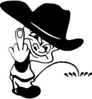 ADD NAME Cowboy Calvin flipping and peeing Decal