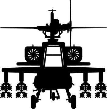 Apache Helicopter Diecut Decal