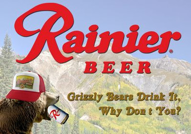 Rainier Beer Bear sticker
