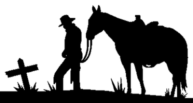 cowboy horse cross decal 2