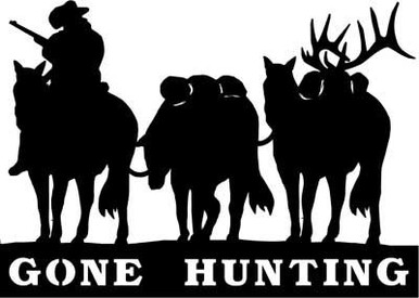 horses gone hunting cowboy western decal