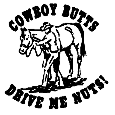 Cowboy Butts vinyl car decal 378A
