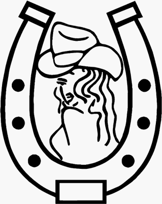 Cowgirl with Horseshoe