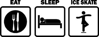 Eat Sleep Play ICE SKATE Die cut Vinyl Decal