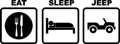 Eat Sleep Play JEEP 2 Die cut Vinyl Decal