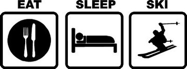 Eat Sleep Play SKI 2 Die cut Vinyl Decal