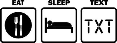 Eat Sleep Play TEXT Die cut Vinyl Decal