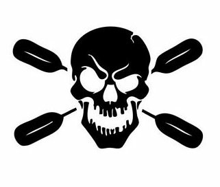 Canoe Paddle Skull Decal